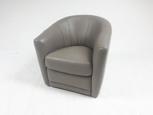 Swivel Leather Grey Natuzzi Chair